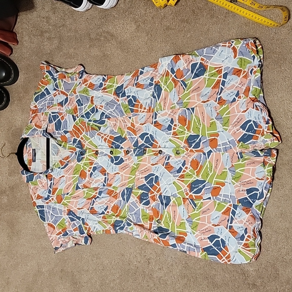 Modcloth Multicolor Map Print Romper - image 1